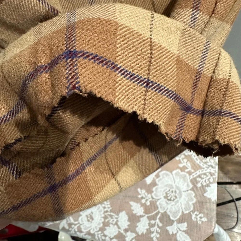 Wilfred Plaid Wide Leg Trousers Tan Brown Purple‎ High Waisted Size 6
